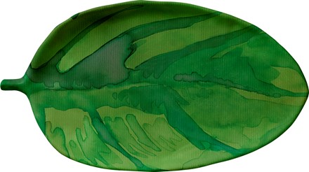 Tropical Leaf 18 x 10 in Serving Tray - Green Leaf